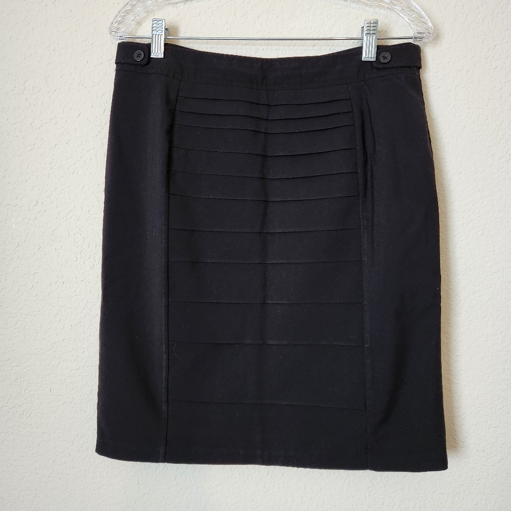 Women's Attention Black Pencil Skirt Button Detail, Size 8 - Picture 1 of 5